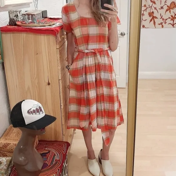 ❌️TRADED❌️ Ace & Jig Bonnie Plaid Picnic Dress XS - Picture 1 of 6